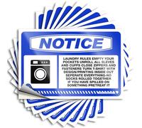 Sign & Notice Laundry Rules Empty Your Pockets Vinyl Decor Stick-on for Teacher for Adult - Cup Stickers for Tumblers Waterproof(12X18CM-2Pcs)