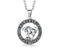 Sign Pendant s for Women Men Stainless Steels Leo Constellation Horoscope Medallion Retro Celestial Astrology Jewelry