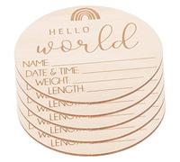 Sign Plaques 5pcs Newborn Birth Announcement Wooden Welcome | Polished Smooth Finish, No Burr Edges, for Commemorative Photos and Pictures Your Little One