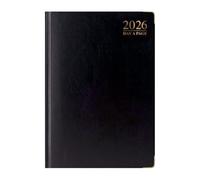 Sign Print Lab 2026 A4/A5 Day A Page Diary DAP Padded Hardback Gilt-Edge With Metal Corner (Black,Blue,Red) (A5, Black) [diary]