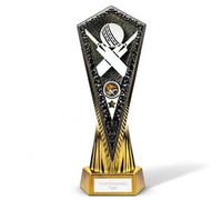 Sign Print Lab Inferno Cricket Award Trophy 270mm Carbon Black & Fusion Gold | Personalised Engraved Cricket Trophy Cup for Tournament Winners, Clubs, Schools & League Champions