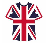 Sign Print Lab Kids Union Jack T-Shirt Crew Neck 7-8 Years Kids White Red