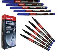 Sign Print Lab Luxor Permanent Marker Pens (Black, Fine Tip, Pack of 10) - CD/DVD/OHP Surface Markers, Waterproof Ink for Marking, Writing, Drawing, Black Ball Pen (Blue)