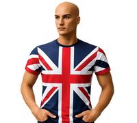Sign Print Lab Unisex & Kids Union Jack Flag T-Shirt - London Great Britain Souvenir - Sizes XS-XXL, 3-4 Years Kids T-Shirt