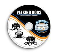 Sign Ready Vector Art Peeking Dog Clipart-Vector Clip Art-Vinyl Cutter Plotter Images-T-Shirt Graphics CD