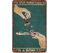 Sign She Got Mad Hustle Tin Sign Wall Accessories For Garage Man Cave Garden Kitchen S