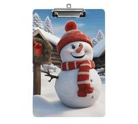 Sign Snowman Clipboard, A4 Acrylic Clipboard with Hanging Hole, Ultra-Light Clip Board - Holds 100 Sheets, Shatterproof Document Holder for Office, 12.5" X 8.5"