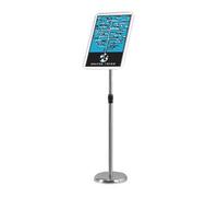 sign stand, Adjustable Poster Sign Stand Heavy Duty Snap Open Metal Base Floor Standing Sign Stand Vertical and Horizontal View Sign Display 9.6 * 13.5inch black(Silver,9.6 * 13.5inch)