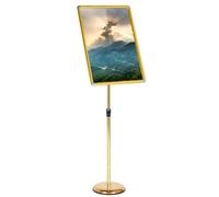 sign stand, Adjustable Poster Sign Stand with Heavy Duty Base Aluminum Snap-On Frame Displays Vertical and Horizontal View Signs 9.6 * 13.5inch black(Golden,17.72 * 24.57inch)