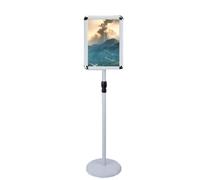 sign stand, Adjustable Poster Sign Stand with Heavy Duty Base Aluminum Snap-On Frame Displays Vertical and Horizontal View Signs 17.72 * 24.57inch black(White,9.45 * 12.87inch)