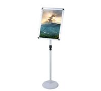 sign stand, Adjustable Poster Sign Stand with Heavy Duty Base Aluminum Snap-On Frame Displays Vertical and Horizontal View Signs 17.72 * 24.57inch black(White,9.6 * 13.5inch)