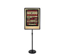 sign stand, Heavy Duty Snap Open Metal Base Floor Standing Sign Stand Vertical and Horizontal View Sign Display 9.6 * 13.5inch black(Black,17.72 * 24.57inch)