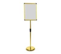 sign stand, Snap open frame,360° Rotation,Outdoor Indoor Standing Display Sign Holders for commerical, directional use 17.72 * 24.57inch white(Golden,12.87 * 17.72inch)