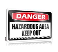 Sign Unique Backyard Bar Decor Home Decor - Danger Hazardous Area Keep Out Collection Rustic Style Artwork For Basement Bar(20X30CM)
