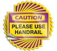 Sign Wall Art 3D Self-Adhesive & Tiny for Adult Laminated - Caution Please Use Handrail Car Man | Learner Driver(6X9CM-10Pcs)