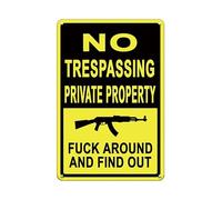 Sign Warning No Trespassing This Property Is Protected By God Tin Sign Wall Iron Decoration For Pub Garden Cafe Man Cave M