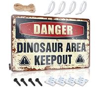 Sign Welcome Highland Folded Edge & Alien Decor Flat Print | Decor For Man Cave Danger Dinosaur Area Keep Out - Wall Decor For Bedroom Men