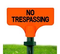 Sign with the inscription "Betreten Verboten,Striking Orange and Shatterproof - T-Posts with Enter Prohibited Warning Sign, for Yard, Garage, Lawn, Garden, Farm, Warehouse and Construction Site
