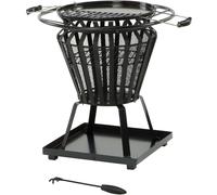 Steel Fire Pit Basket BBQ Outdoor Garden Patio Brazier Heater Wood Burner Stove