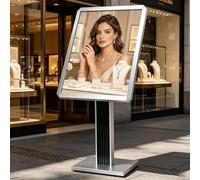 Signage,Sign Stand Holder Adjustable Sign Holder Standing Floor Poster Stand, Both Vertical & Horizontal View Displayed,Snap-Open Frame with Octagonal Safety Corner for School Business Show