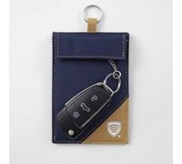 Signal Blocker Pouch for Keyless Entry Car Fob - Faraday Cage Case Bag - 100% RFID Protection - KUK98 (Blue-Gold)