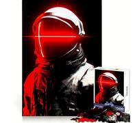 Signal from Nowhere - Astronaut with Red Visor 1000 Piece Jigsaw Puzzles for Adults Memory Boost Family Joy Pattern Assembly Santa Wish Pick 50x75cm