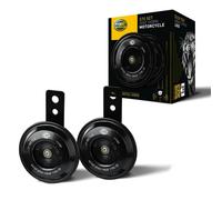 HELLA 3AL 012 588-011 Signal Horn - HELLA ESSENTIAL HORN S70 SET - 12V - 108dB(A) - Frequency Range: 380/480Hz - Low Tone/High Tone - Electric - Housing Colour: Black - Quantity: 2