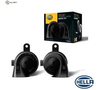 HELLA Trumpet Horn - OE-CONNECT HORN TE26 SET - 12V - 110dB(A) - Frequency range from: 400Hz - Frequency range to: 500Hz - Low Tone/High Tone - Electric - Plug: BMW - Quantity: - 3FH 012 010-041
