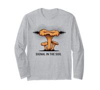 Signal in The Soil Chanterelle Mushroom Sound Wave Long Sleeve T-Shirt