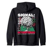 Signal Interfered Cognitive Lag Digital Detox Brain Zip Hoodie