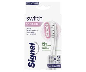 Signal Switch Replacement Heads Extra Soft Sensitivity for Toothbrush Switch, Gentle on Gums, x2 Heads