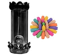 Signamio Aromatic Essence of Ceramic Shivling Shiva Backflow dhoop Smoke Fountain Incense Burner Holder with 30 Cones - Incense Holder for Meditation and Home Decor,Blue