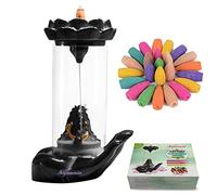 SIGNAMIO® Ceramic Back Flow Incense Holder Hand Adiyogi Incense Burner with 30 Back Flow Incense Cones , Aromatherapy Ornament Home Decor-1-Pcs/30 Cones-Hand adiyogi 1 pcs