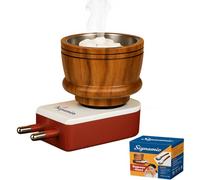 SIGNAMIO® Kapoor Kapur Dani Camphor Karpuram Bakhoor Oud Aroma Oil Diffuser Incense Dhoop Burner Electrical Stand Machine for Home Fragrance Room Freshener -DN-1