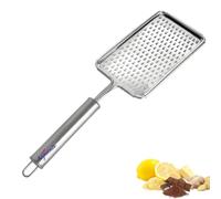 SIGNAMIO® Stainless Steel Kadukas Cheese Grater and Vegetable Shredder for Kitchen, Efficient Ginger Garlic Crusher with Protective Cover, Ideal Carrot and Ginger Slicer - Flat Design