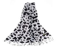 Signare Art Pashmina, wrap and shawl with Black and White Cow Print Pattern