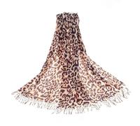 Signare Art Pashmina, wrap and shawl with Leopard Print Pattern