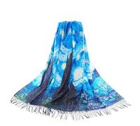 Signare Art Pashmina, wrap and shawl with Starry Night by Van Gogh