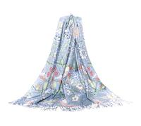 Signare Art Pashmina, wrap and shawl with Strawberry Thief by William Morris in Grey Backdrop