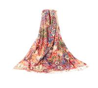 Signare Art Pashmina, wrap and shawl with Strawberry Thief by William Morris in Red Backdrop
