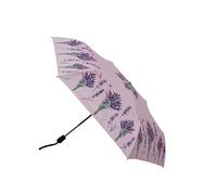 Signare Automatic Folding Umbrella, Lavender Floral Design, Lilac Background (Lavender, UM-AUTO-LAVENDER)