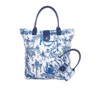 Signare British Museum Tapestry Tote Bag, Foldable Design, Navy Handles, Egyptian Print (British Museum Chinoiserie, FOLD-BM-CHINO_FBA)