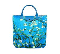 Signare Canvas Foldable Tote Bag Reusable Shopping Bag Grocery Bag with Famous Art Design… (Van Gogh - Almond Blossoms)