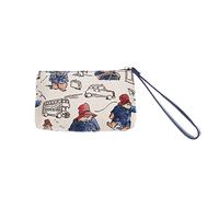 Signare Classic Paddington Bear London Blue Beige Woven Tapestry Clutch Pocketbook Purse Wallet with Wrist Arm Strap Handbag - One Size 9 inches (W) x 5 inches (H)