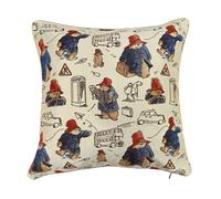 Signare Cushion Cover Paddington Bear London Transport in Beige | Size: 45 cm x 45 cm Signare Beige 45 cm x 45 cm