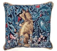 Signare Cushion Covers 45 x 45 cm, William Morris The Fox, Cover Only | Double-Sided Tapestry Sofa Cushion Cover with Piped Edge and Concealed Zip; 45 x 45 cm, 200 g, Wipe Clean