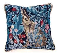 Signare Cushion Covers 45 x 45 cm, William Morris The Hare, Cover Only | Double-Sided Tapestry Sofa Cushion Cover with Piped Edge and Concealed Zip; 45 x 45 cm, 200 g, Wipe Clean