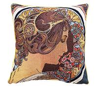 Signare Cushion Covers Sofa Cushion Covers Cover Only CCOV-ART-AM-PRIMROSE | Double-sided woven tapestry cover with piped edge and concealed zip; 45 x 45 cm, 0.2 kg, designed for decorative home styling