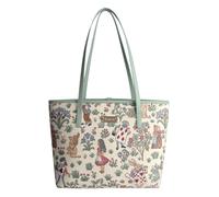 Signare Elegant Tote Shoulder Bag - Charles Voysey Alice in Wonderland Design - Sturdy & Spacious Cotton Bag for Everyday Use (Alice in Wonderland, COLL-ALICE)
