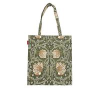Signare Flat Tote Bag with William Morris Pimpernel Green Design (Pimpernel and Thyme Green, FLAT-PIMPERNEL-GR)